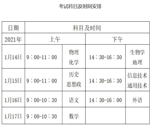 2020-2021年度普高学业水平合格性考试11月3日起报名